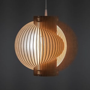 Wooden Pendant Lamp "Twist T1 350 ECO" / Unique Pendant Light / Scandinavian Lamp / Ceiling light