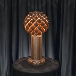 Wooden desk lamp pinecone 455 | Wood Table Lamp | Bedside Lamp | Wooden Lamp | Birch Wood light | Decorative Lamp | Wood Lampshade