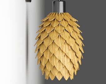 OAK Wall Lampshade "Mini Pinecone 230"  / Small wooden wall Lampshade / Unique Wall lampshade / Bedside Wall Lampshade