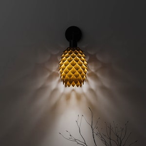 Wall Lampshade "Mini Pinecone 230"  / Small wooden wall Lampshade / Unique Wall lampshade / Bedside Wall Lampshade