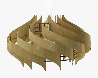 Birch Wood Circus Pendant Light | Large Scandinavian Dining Lamp