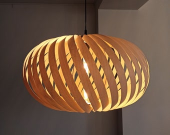 Wooden Lampshade "Cloud" / Twist Lampshade / Extra Light Lamp / Hanging Lamp