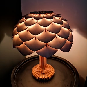 Table lamp Artisan Walnut Accent Lamp: Handmade Minimalist Lighting