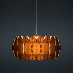Scandinavian light / Wooden Ceiling Lamp The Ring / Unique Large pendant lamp / Scandinavian lamp / Wooden lamp image 1