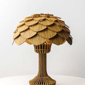 Moderne notenhouten tafellamp: Scandinavisch geïnspireerd ontwerp afbeelding 9