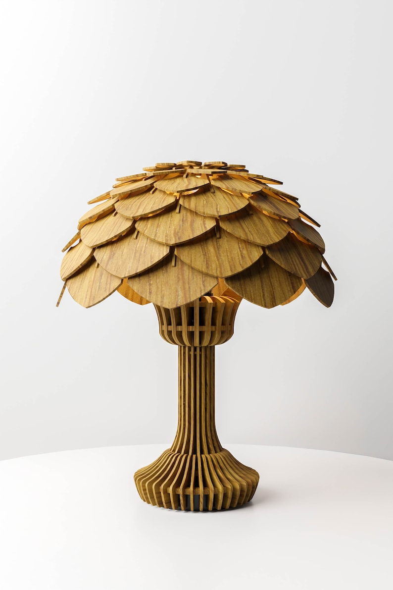 Moderne notenhouten tafellamp: Scandinavisch geïnspireerd ontwerp afbeelding 9