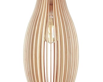 Handmade Wooden Lamp: "The Bud" Art Deco Pendant Light