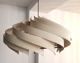 "Pendelleuchte / Holzdeckenlampe ""Zirkus 600"" / Einzigartige Große Hängelampe / skandinavische Lampe / Holzlampe."