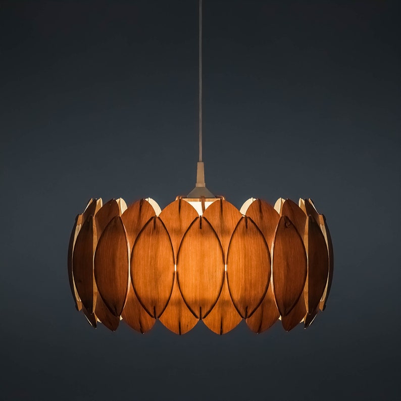 Scandinavian light / Wooden Ceiling Lamp The Ring / Unique Large pendant lamp / Scandinavian lamp / Wooden lamp image 1