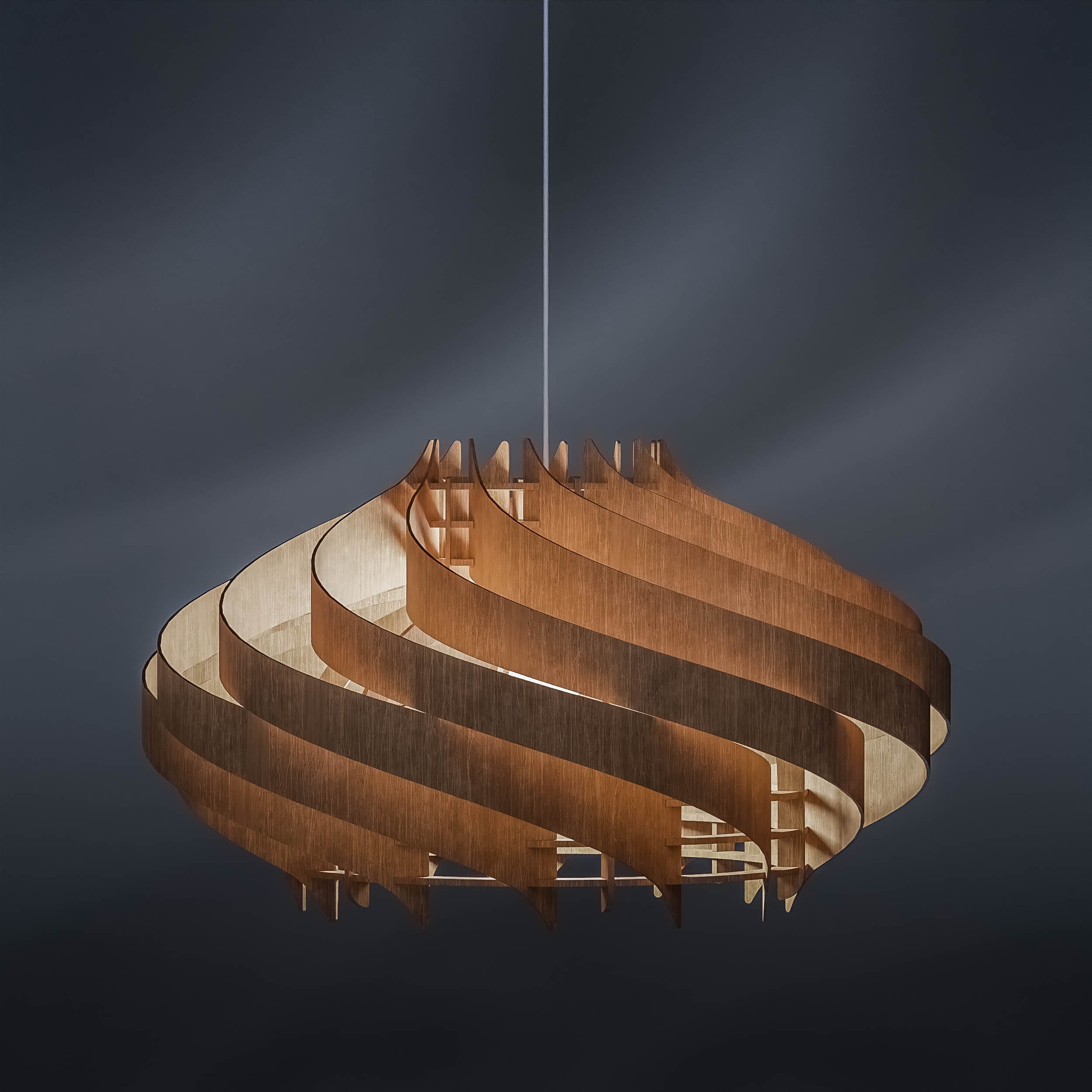 Entryway chandelier Large  circus 750 / wood pendant lights / large lamp shades / Scandinavian lamp / Hanging Entrance Lighting chandeliers