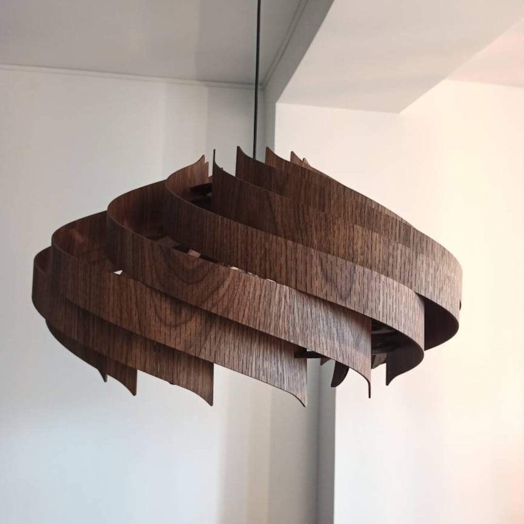 Large Wooden Ceiling / Ceiling Light Circus 900 Natural Walnut / Large ...