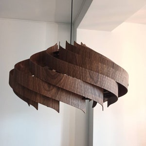 Large Wooden Ceiling / Ceiling Light Circus 900 Natural Walnut / Large Wooden Ceiling Lamp/ Handmade lampshade