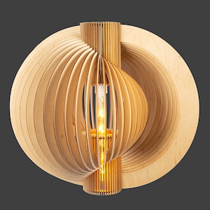 Pendant light / Lamp shade "Mystery" / art deco wood lamp / wood chandelier