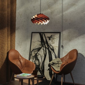 Hanging pendant lights plug in by Sonliner / Swag Pendant lampshade Plug in Majesty / Unique pendant lamp / scandinavian lamp / wooden lamp