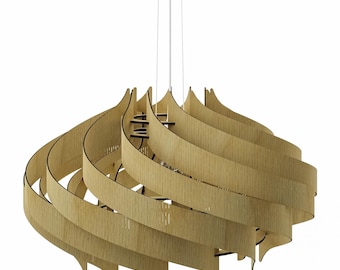 Handcrafted Birch Pendant Light – Modern Wooden Chandelier, Circus 750