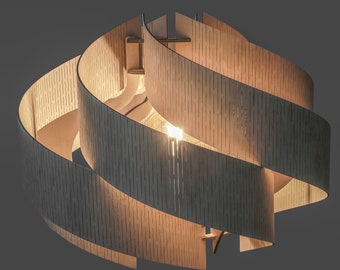 Wood Pendant Light | The Secret | Ceiling Lamp | Chandelier Lighting | Industrial Lamp | Wood Lampshade | Lamp Shade The Secret