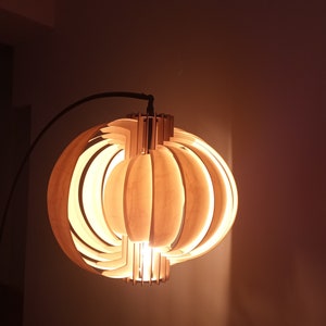 Pendant light / Lamp shade The Moon 520 / art deco wood lamp / ceiling light / wood pendant light image 2