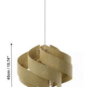 Wooden Ceiling Lamp The Secret / handmade wooden lamp / hanging entrance lamp / scandinavian lamp / unique pendant light image 2