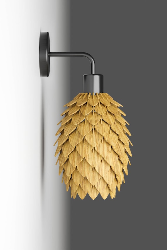 OAK Wall Lampshade mini Pinecone 230 Small Wooden Wall Lampshade