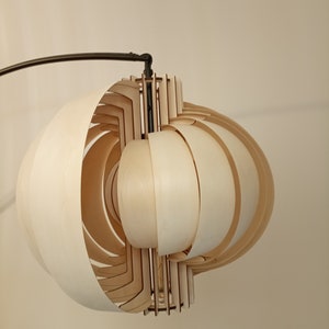 Pendant light / Lamp shade The Moon 520 / art deco wood lamp / ceiling light / wood pendant light image 4