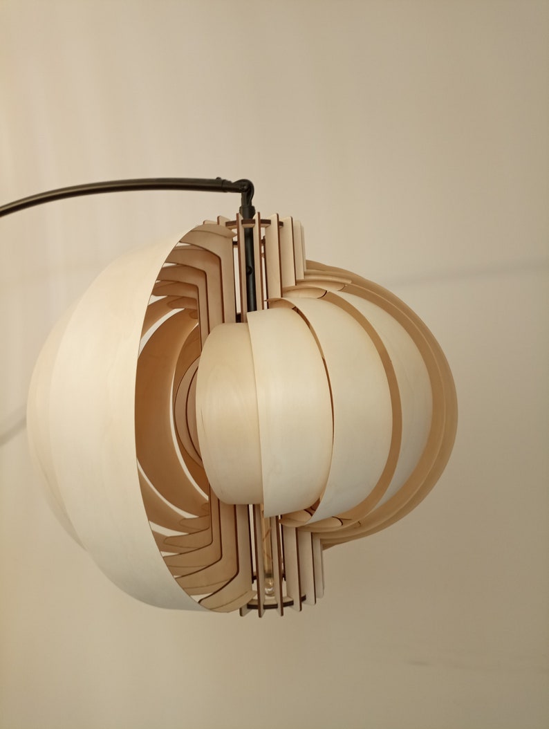 Pendant light / Lamp shade The Moon 520 / art deco wood lamp / ceiling light / wood pendant light image 4