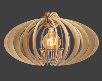 Wood pendant light / Pendant light / The Globe  Lamp shade / art deco wood lamp