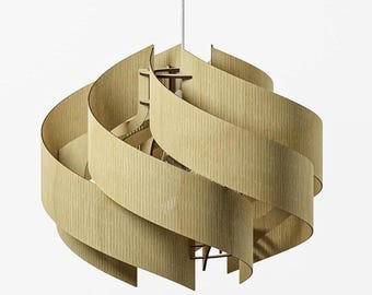 Birch Wood Pendant Light – Nordic Style Statement Lighting