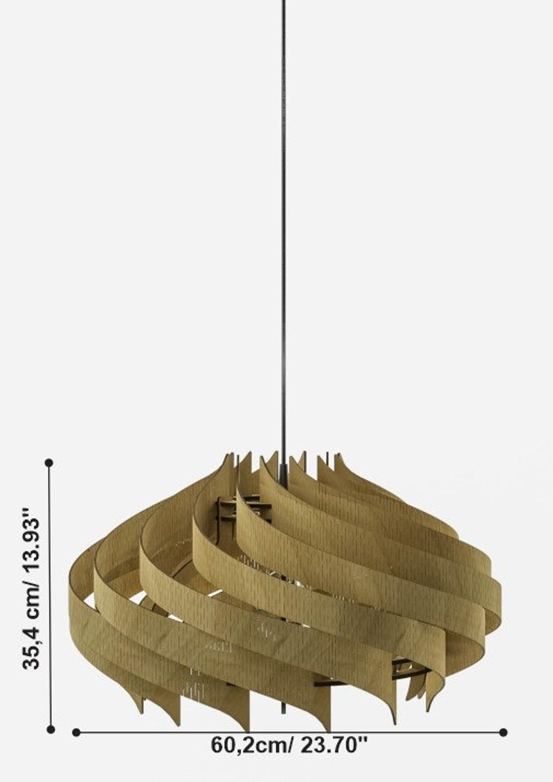 Suspension / Plafonnier en bois Circus 600 / Grande suspension unique / Lampe scandinave / Lampe en bois image 4