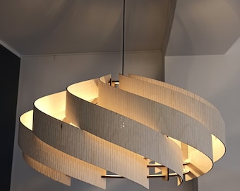 Mid century modern / wood pendant light / large lamp shades / Scandinavian lamp / Hanging Entrance Lamp / Chandelier Lighting / Pendant Lamp