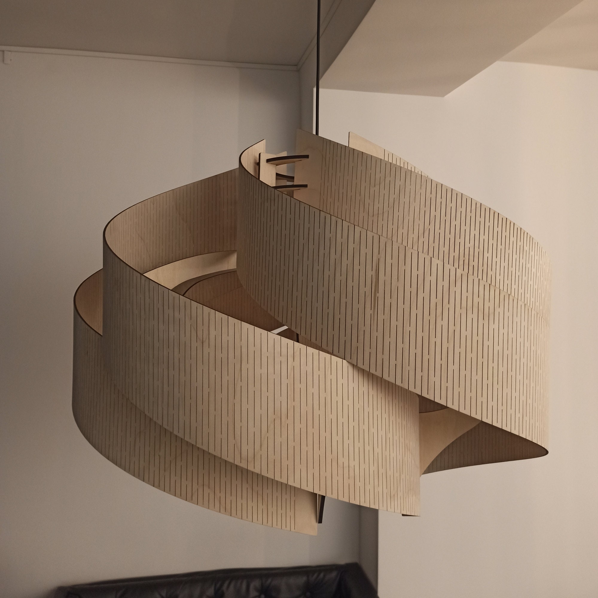 Mid Century Modern / Holz Deckenlampe Secret 750 / Handgemachte Lampe/  Skandinavische Lampe / Hängeleuchte