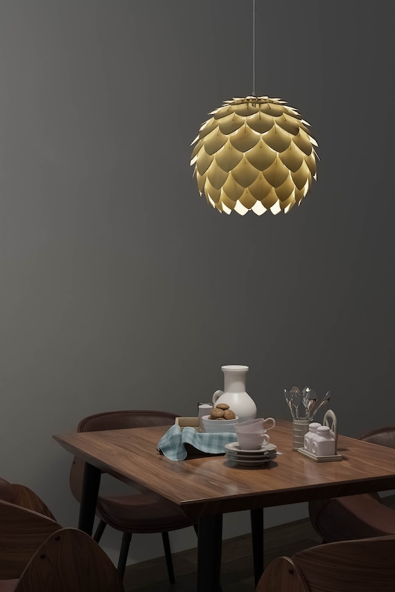 木製ペンダントライト「パインコーン400」/木製ランプシェード