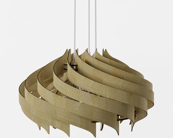 Birch Wood Chandelier | Scandinavian Pendant Light, Handmade