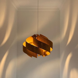 Wooden Ceiling Lamp The Secret / handmade wooden lamp / hanging entrance lamp / scandinavian lamp / unique pendant light image 5