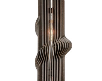 Lampada a sospensione in compensato di betulla fatta a mano - Lampada da soffitto minimalista in legno