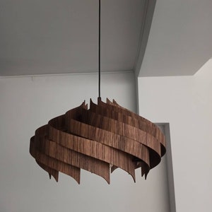 Ceiling Light The Majesty Natural Walnut / Hand Made unique pendant light / scandinavian lamp / art deco wood lamp