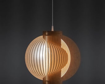 Wooden Pendant Lamp "Twist T1 400 ECO" / Unique Pendant Light / Scandinavian Lamp / Ceiling light