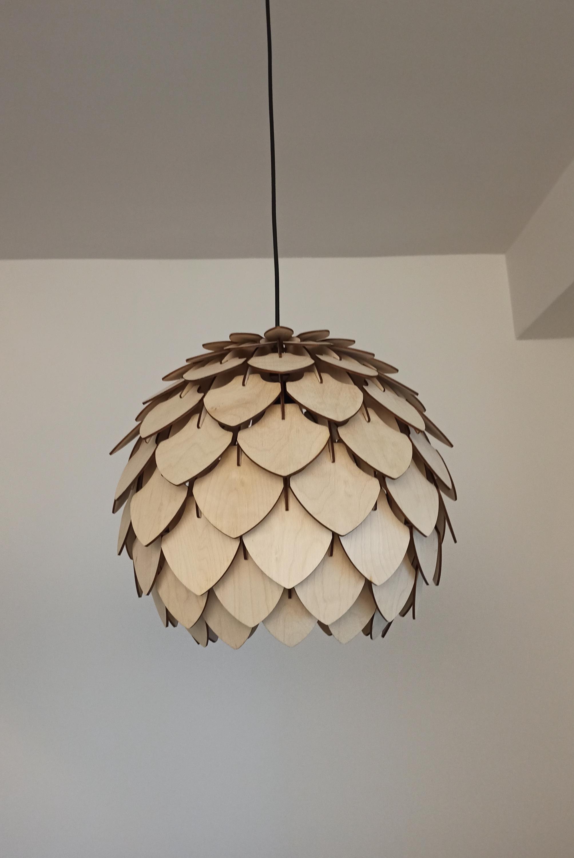 木製ペンダントライト「パインコーン400」/木製ランプシェード