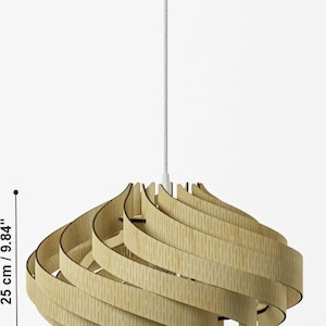L'éclairage du lustre Majesty Abat-jour suspendu en bois grands abat-jour lampe scandinave Lanterne en bois Lampe faite main image 4