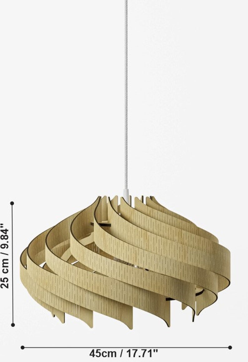 L'éclairage du lustre Majesty Abat-jour suspendu en bois grands abat-jour lampe scandinave Lanterne en bois Lampe faite main image 4