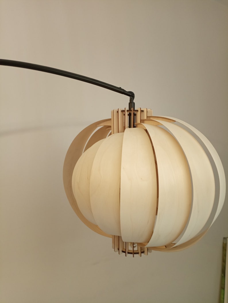 Pendant light / Lamp shade The Moon 520 / art deco wood lamp / ceiling light / wood pendant light image 3