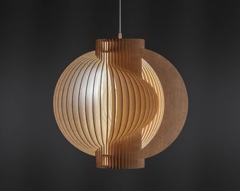 Wooden Pendant Lamp "Twist T1 480 ECO" / Unique Pendant Light / Scandinavian Lamp / Ceiling light