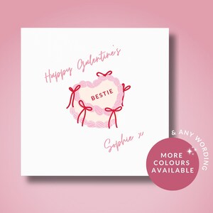 Carte personnalisée Happy Galentine's Day // Carte de Galentine pour sa meilleure amie, Bestie Galentine's, carte de gâteau coeur, carte de gâteau rétro vintage