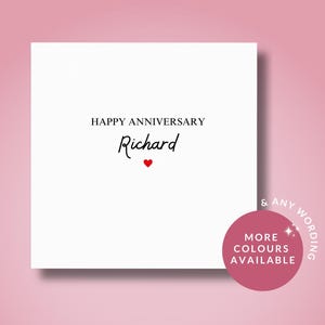 Carte d'anniversaire personnalisée - Carte d'amour personnalisée pour mari, femme, partenaire | Cadeau d'anniversaire romantique fait main