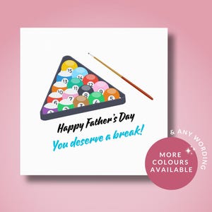 Tarjeta del Día del Padre con Snooker, Tarjeta de Descanso de Snooker, Tarjeta para el Día del Padre, Tarjeta para Aficionado al Snooker, Tarjeta del Día del Padre para Abuelo, Abuelo, Papá y Padre