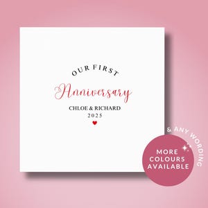 Tarjeta personalizada para nuestro primer aniversario, tarjeta para nuestro primer aniversario juntos, para mi novio y novia, tarjeta de aniversario 2025