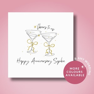 Anniversaire Cocktails - Carte de boisson amusante pour mari, femme, partenaire | Voeux d'anniversaire faits main