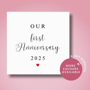 Tarjeta de nuestro primer aniversario de 2025, tarjeta de aniversario juntos, para mi novio y novia, tarjeta de aniversario de novio y novia