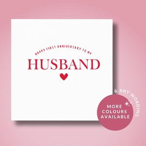 Tarjeta de aniversario, Tarjeta de primer aniversario para mi esposo, Tarjeta de aniversario para mi esposo, Nuestro primer aniversario, Tarjeta para mi esposo, Para él