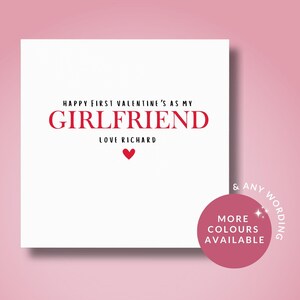 Gepersonaliseerde Valentijnsdagkaart, First Valentine's as my Girlfriend Card, Girlfriend Valentine's Card, Our First Valentine's, Couple Card