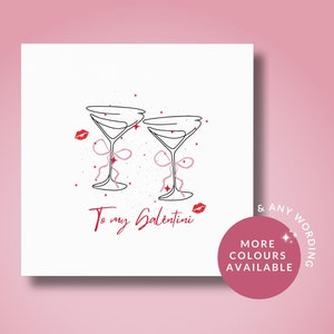 Biglietto di auguri per il giorno di San Valentino // Biglietto di San Valentino per la sorella migliore di San Valentino, regalo di San Valentino per lei, Al mio San Valentino, biglietto con cocktail Martini